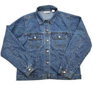 Classic Blues Collection Women's L Denim Jean Jacket Cotton Button Trucker